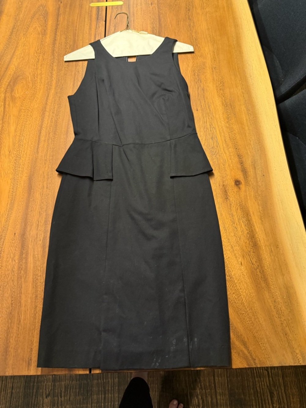 Banana Republic Black Sleeveless Peplum Sheath Midi Dress